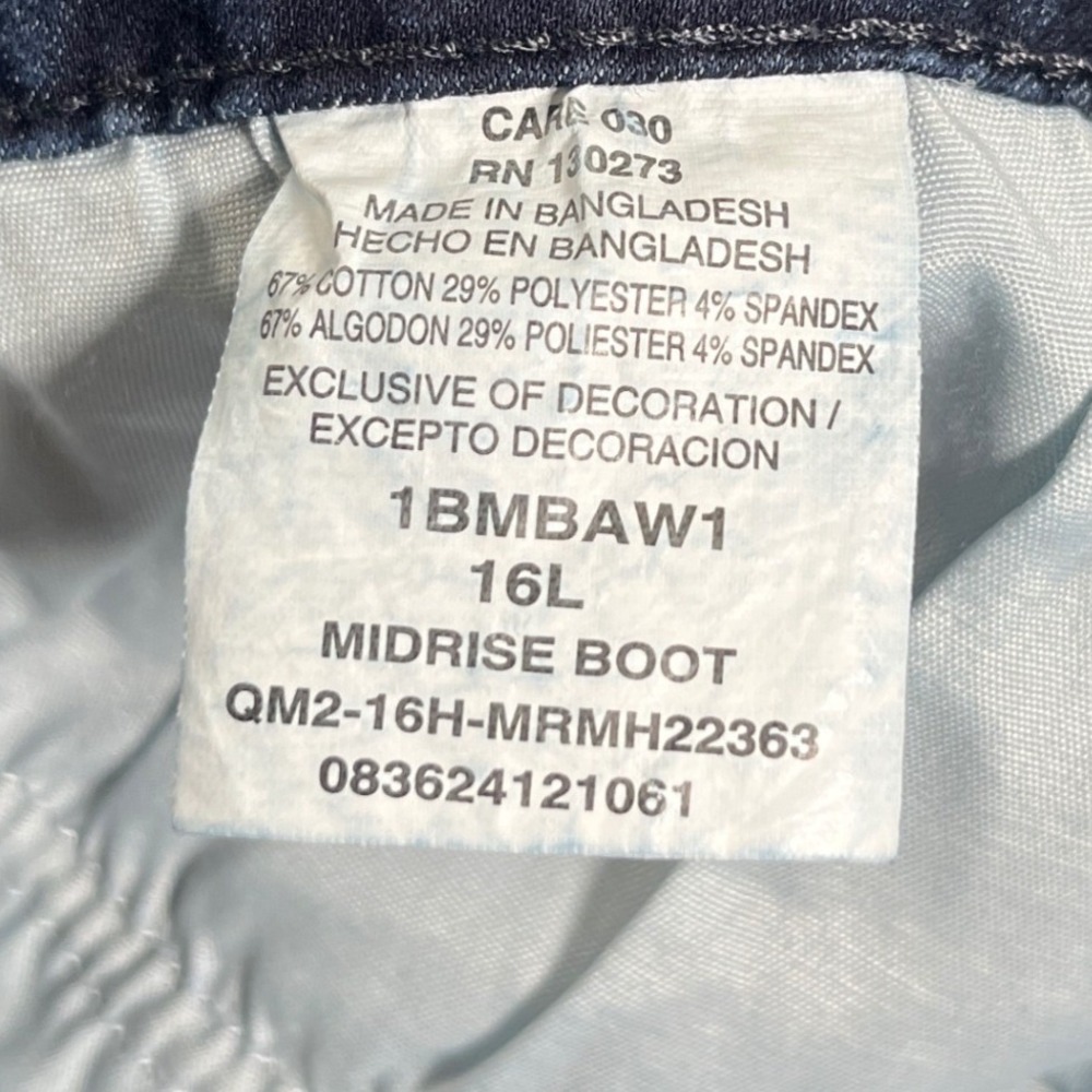 Riders by Lee Women Dark Wash Mid Rise Bootcut Jeans 16L 1BMBAW1 - Picture 5 of 10